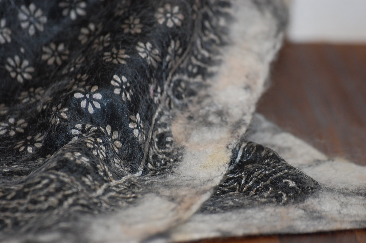 Nuno Felt Silk Scarf - (Black)